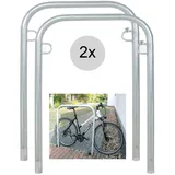 Baumarktplus 2 x Fahrradanlehnbügel 114 x 78 cm Stahl feuerverzinkt Ø 49mm grau Einbetonieren Fahrradständer Parker Typ U