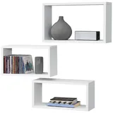 [en.casa] Wandregal Mandal 3er Set Weiß
