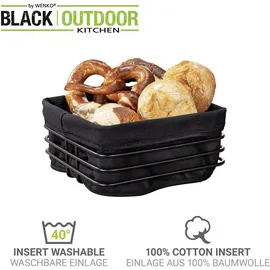 Wenko Premium Square Brotkorb Metall Schwarz
