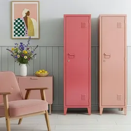 [en.casa] Einzelspind Kurikka 137 x 38 x 38 cm Wassermelonenrot