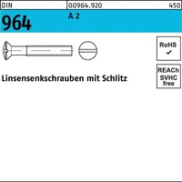Industrial Quality Supplies DIN 964/ISO 2010 LinsenSenkkopfschraube M6x105 Edelstahl