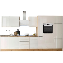Respekta Küche Küchenzeile Küchenblock Marleen Premium 370 cm Weiß Artisan Eiche Respekta