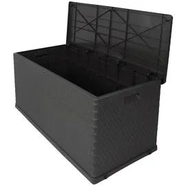 Ondis24 Xxxl Kissenbox, anthrazit Kunststoff, 118.5x62.5x55 cm, rollbar, Tragegriff, Deckel aufklappbar, Aufbewahrung - grau