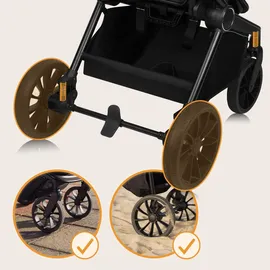 lionelo MIKA PLUS 3-in-1 Buggy 0-48 Monate bis zu 22 kg Babywagen bis zu 9 kg Kindersitz Babytrage bis zu 13 kg, Rückenlehne verstellbar, Dämpfung, 360° Räder, XXL-Verdeck