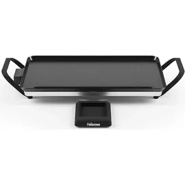 Tristar Slim M – Großzügige Backfläche von 46 x 26 cm – Antihaftbeschichtung – Abnehmbare Cool-Touch Griffe – Einstellbarer Thermostat – Leicht zu reinigen – BP-2667 Tischgrill Silber, Schwarz