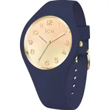 ICE-Watch - Night gold - Blaue Damenuhr Silikonarmband - 021363 (Small)