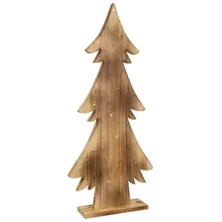 LED-Weihnachtsleuchter, 30 warmweiße LEDs Holz natur Tannenbaum