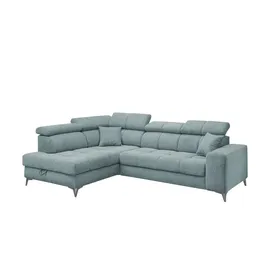Sofa.de Eckcouch Chenille 2-Sitzer Blau