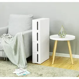 Songmics Nischenregal Küchenregal, schmal, 45 x 17 x 83 cm - Braun/Weiß