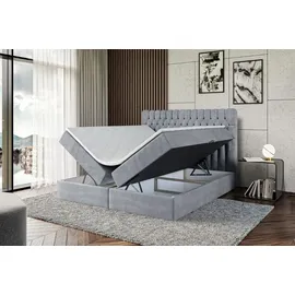 altdecor BOXBETT mit Matratze und Lattenrost, - SERENE - 160x200 - H4 - Hellgrau