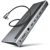 AXAGON HMC-4KX3 USB hub 3x USB-A 2x HDMI DP RJ-45, SD/mSD, audio, PD 100W