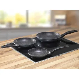 STONELINE Pfannen-Set 3-tlg. 16 cm + 20 cm + 24 cm schwarz Aluguss