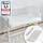 Kids Collective Babybett Beistellbett 90x40 cm mit Matratze, umbaubar zu 90x55 cm, 9 mal verstellbare Liegehöhe, auch als Babywippe nutzbar, Kiefer-Vollholz in weiß