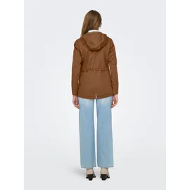 Only Parka "ONLLORCA LIFE CANVAS PARKA CC OTW", Damen, Gr. XS, braun (toasted coconut), Web, Obermaterial: 80% Polyester, 20% Baumwolle, unifarben, regular fit hüftlang, Jacken Parka, mit Kordelzug in der Taille