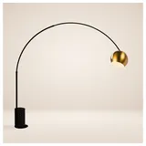 s.luce Ball Design-Bogenlampe mit Marmorfuß modern