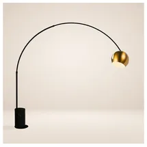 s.luce Ball Design-Bogenlampe mit Marmorfuß modern