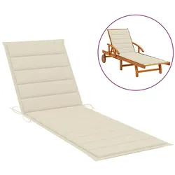 vidaXL Sonnenliegen-Auflage Creme 200x50x3 cm Oxford-Gewebe