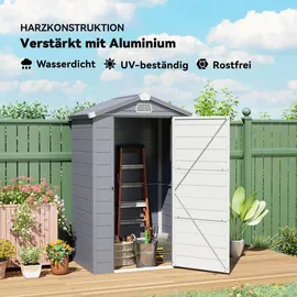 Outsunny Gerätehaus 1,1 m2 1,02 x 1,33 m Dunkelgrau