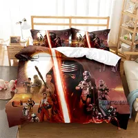 ESAAH 3D Star Wars Bettbezug Bettwäsche Set - Bettbezug Und Kissenbezug,Mikrofaser,3D Digital Print Dreiteiliger Bettwäsche (A2,135x200cm+75x50cmx1)