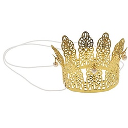 Kinder-Krönchen, gold mit Perlen