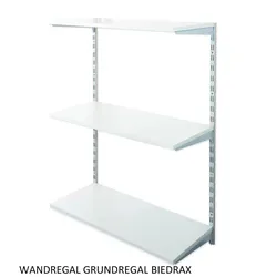Wandregal - Grundregal 20 x 60 x 100 cm, Farbe silber - 3 Fachboden grau