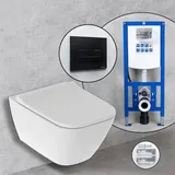 Geberit Smyle Square Compact Komplett-SET Wand-WC mit neeos Vorwandelement,, 500379011+16601BM#SET,