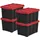 Iris Ohyama Aufbewahrungsbox Kunststoff 21 L Rot 4er-Set