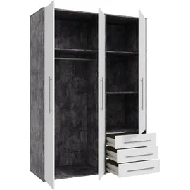 Forte Drehtürenschrank 144,4 x 200 x 53 cm grau