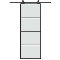 vidaXL Schiebetür mit Beschlag 76x205 cm ESG-Glas & Aluminium