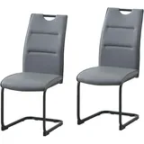 Hti-Living HTI-Line Schwingstuhl 2er Set PU grau