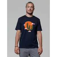 wat? APPAREL T-Shirt Kaktus im Sonnenuntergang in Dunkelblau | Gr.: 60