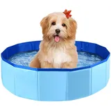 Hundepool,Hunde Pool,Hunde Planschbecken,Faltbarer Pool für Hund und Katze, Hundebadewanne,Planschbecken Klein,Hundepool kleine Dog,Bademuschel für Hunde,50 x 10 cm