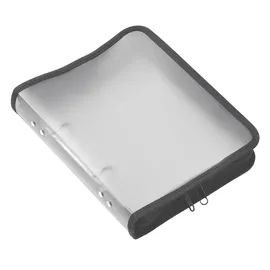 FolderSys Reißverschluss-Portfolio, A5, PP farblos, 2-Ring-Mechanik, Zip schwarz