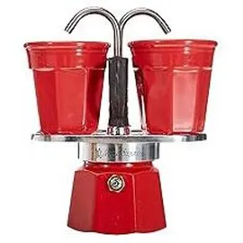 Bialetti Mini Express 90 ml 2 Tassen Rot/Weiß