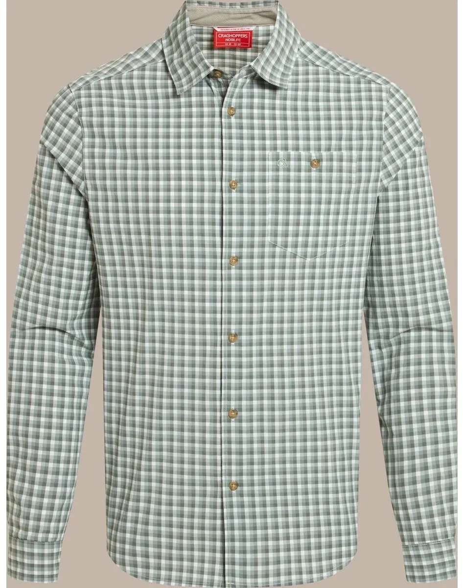 Craghoppers Nosilife Nuoro Check Long Sleeved Shirt lichen green / ecru check (107) XXL