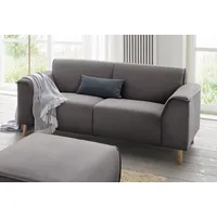 2-Sitzer ANDAS "Janek Scandic Design, elegant und zeitlos", schwarz (pepper), B:178cm H:81cm T:90cm, Struktur fein ( 100% Polyester);Struktur weich (92% Polyester, 8% Nylon);Struktur weich (92% Polyester, 8% Nylon), Sofas, mit Federkern und Keder in scandinavischem Design