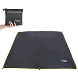 TRIWONDER Zeltplane, Camping Plane, Tarp für Hängematte, Wasserdicht Regenschutz Sonnenschutz Picknickdecke für Ourdoor Camping (Schwarz, S - 150 x 220cm)