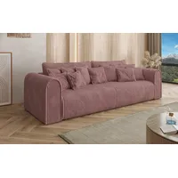 Luxusbetten24 Schlafsofa Designer Sofa Big Buddy 3 Sitzer in Breitcord, mit Schlaffunktion und Stauraum rosa