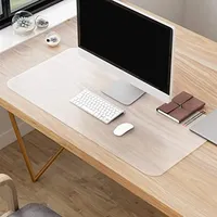 Schreibtischunterlage, mattiert, transparent, Schreibtischschutz, wasserabweisend, 100 x 60 cm, für Zuhause, Büro, Schreibunterlage mit runden Kanten, Schreibtischschutz