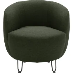 Sessel INOSIGN "Anjuli Lieferzeit nur 2 Wochen", grün, B:72cm H:72cm T:76cm, 100% Polyester, Sessel, Runde Form, perfektes Einzelstück, Flausch oder Feinstruktur