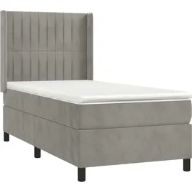 vidaXL Boxspringbett 100 x 200 cm Hellgrau