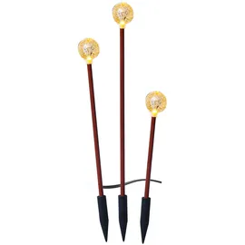 MARELIDA LED Solar Gartenstecker mit Luftblasenoptik Beetstecker Blumentopfdeko rostbraun