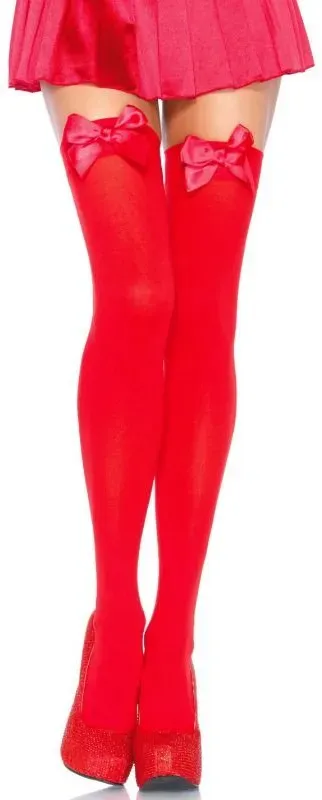 LEG AVENUE  Nylon-Strümpfe mit roter Schleife One Size (Einheitsgröße)