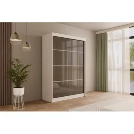 altdecor Schiebetürenschrank PEKA 120 x 215 x 61 cm Grau/Weiß
