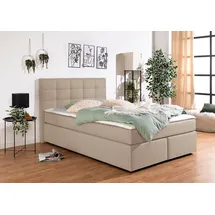 Home Affaire Boxbett HOME AFFAIRE "Ovalo", beige (beige, creme), B:154cm L:210cm, Komplettbetten, Boxspringbett, wahlweise mit Bettkasten, in H2, H3 & H4 erhältilich, Topseller