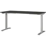 GERMANIA JET höhenverstellbarer Schreibtisch grafit rechteckig, T-Fuß-Gestell silber 160,0 x 80,0 cm