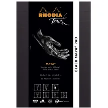 Rhodia Black Maya Pad A5 50 Blatt 120g Schwarz 1 St.