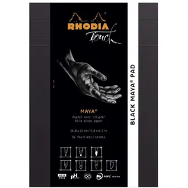 Rhodia Black Maya Pad A5 50 Blatt 120g Schwarz 1 St.