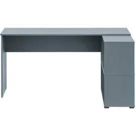 MÖBELPARTNER 500 Schreibtisch blaugrau rechteckig, Wangen-Gestell blau 150,0 x 65,0 cm