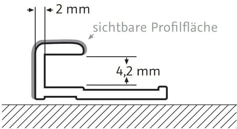 HSK Abschlussprofil, gerade ca. 17 × 7 x 2550 mm, chromoptik, 930004-41 930004-41